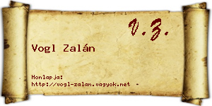 Vogl Zalán névjegykártya